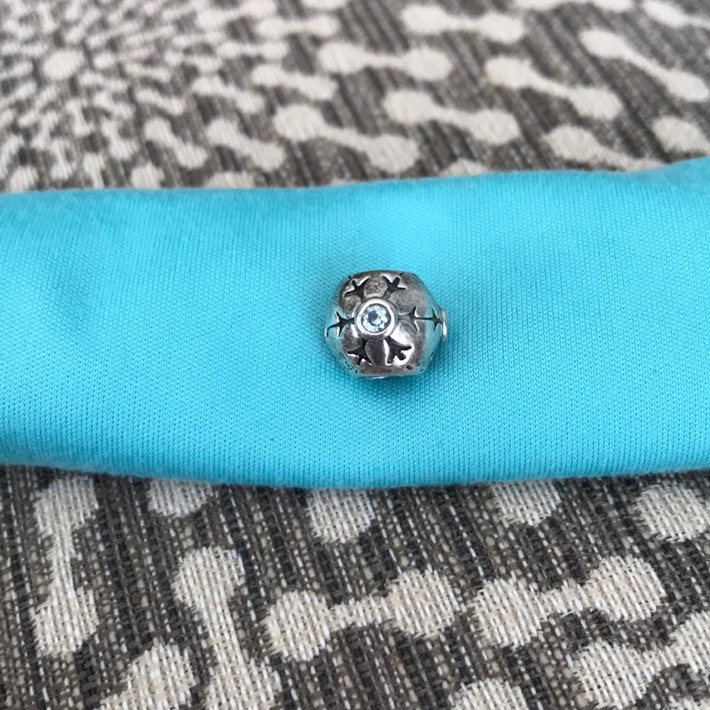 Pandora Snowflake Charm in Light Blue